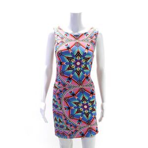 Mara Hoffman Swim Womens Multicolor Printed Open Back Swim Cover Up Dress Size S